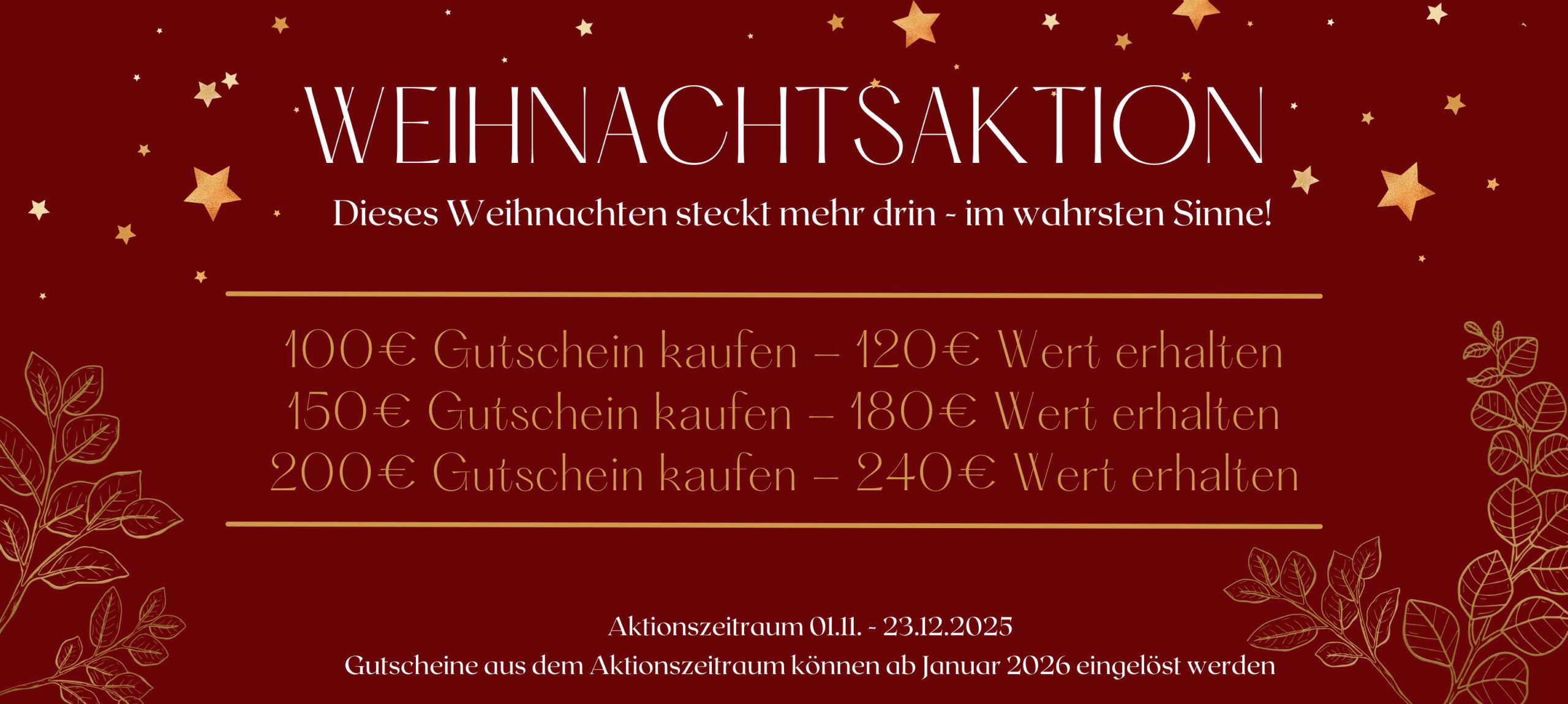 Rot und Goldfarben Stilvoll und Elegant Unternehmen Weihnachten Im Freien Banner (8.53 x 3.827 cm)