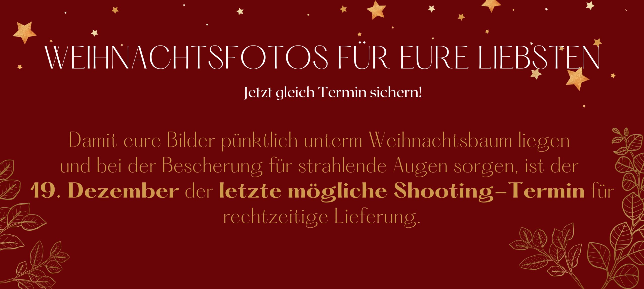 Kopie von Rot und Goldfarben Stilvoll und Elegant Unternehmen Weihnachten Im Freien Banner (8.53 x 3.827 cm)