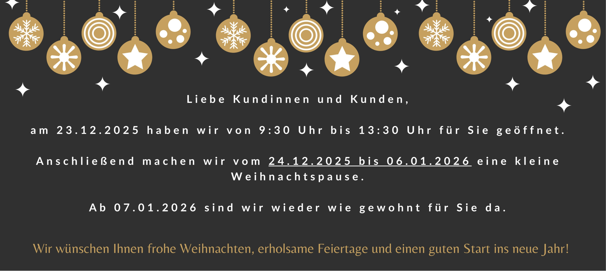 Schwarz und Gold Weihnachten Party Flyer (21.67 x 9.72 cm)